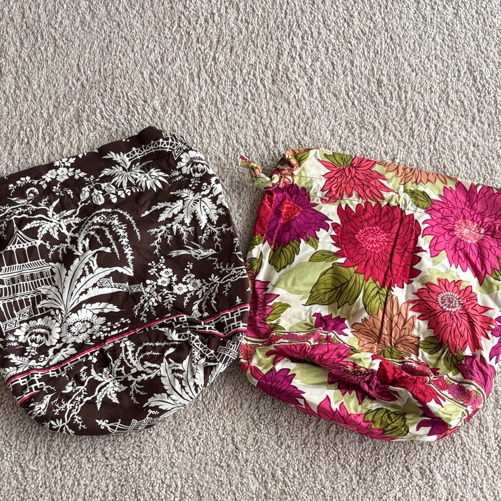 Vera Bradley plastic lined Drawstring Bags